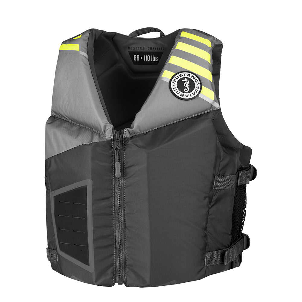 Mustang Young Adult REV Foam Vest - Grey/Light Grey/Fluorescent Yellow - Universal [MV3600-270-0-206] - Premium Personal Flotation Devices from Mustang Survival - Just $65.99! 