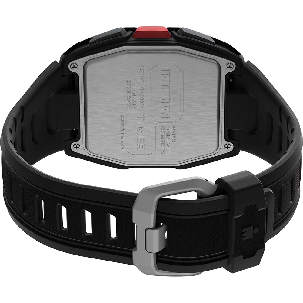 Timex IRONMAN T300 Silicone Strap Watch - Black/Red [TW5M47500] - Premium Watches from Timex - Just $44.99! 