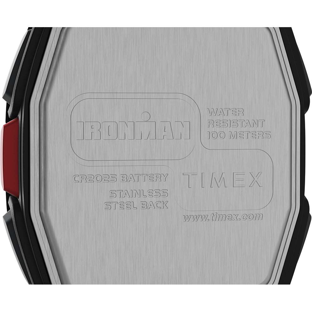 Timex IRONMAN T300 Silicone Strap Watch - Black/Red [TW5M47500] - Premium Watches from Timex - Just $44.99! 