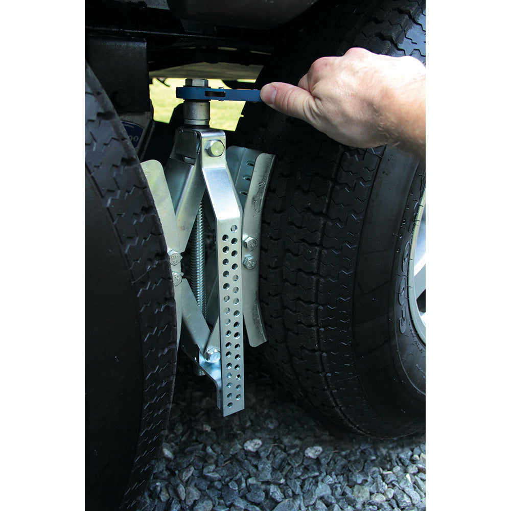 Camco Eaz-Lift 10" Wheel Stop w/Wrench  Lock - Metal [44662] - Premium Hitches & Accessories from Camco - Just $66.99! 