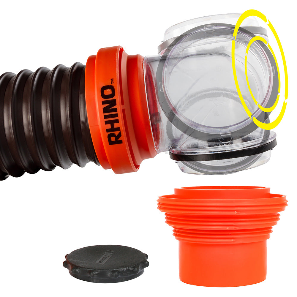 Camco RhinoFLEX 15 Sewer Hose Kit w/4 In 1 Elbow Caps [39761] - Premium Sanitation from Camco - Just $37.99! 