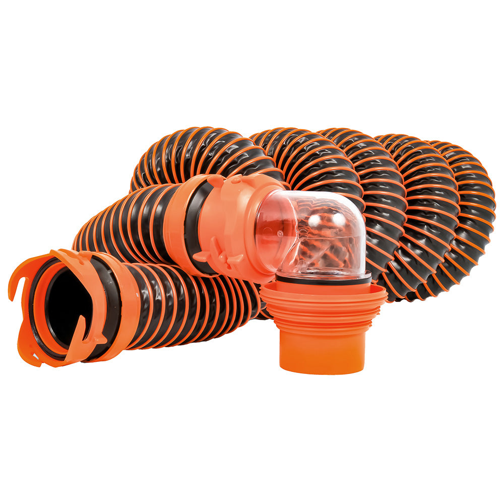 Camco RhinoEXTREME 15 Sewer Hose Kit w/ Swivel Fitting 4 In 1 Elbow Caps [39859] - Premium Sanitation from Camco - Just $56.99! 