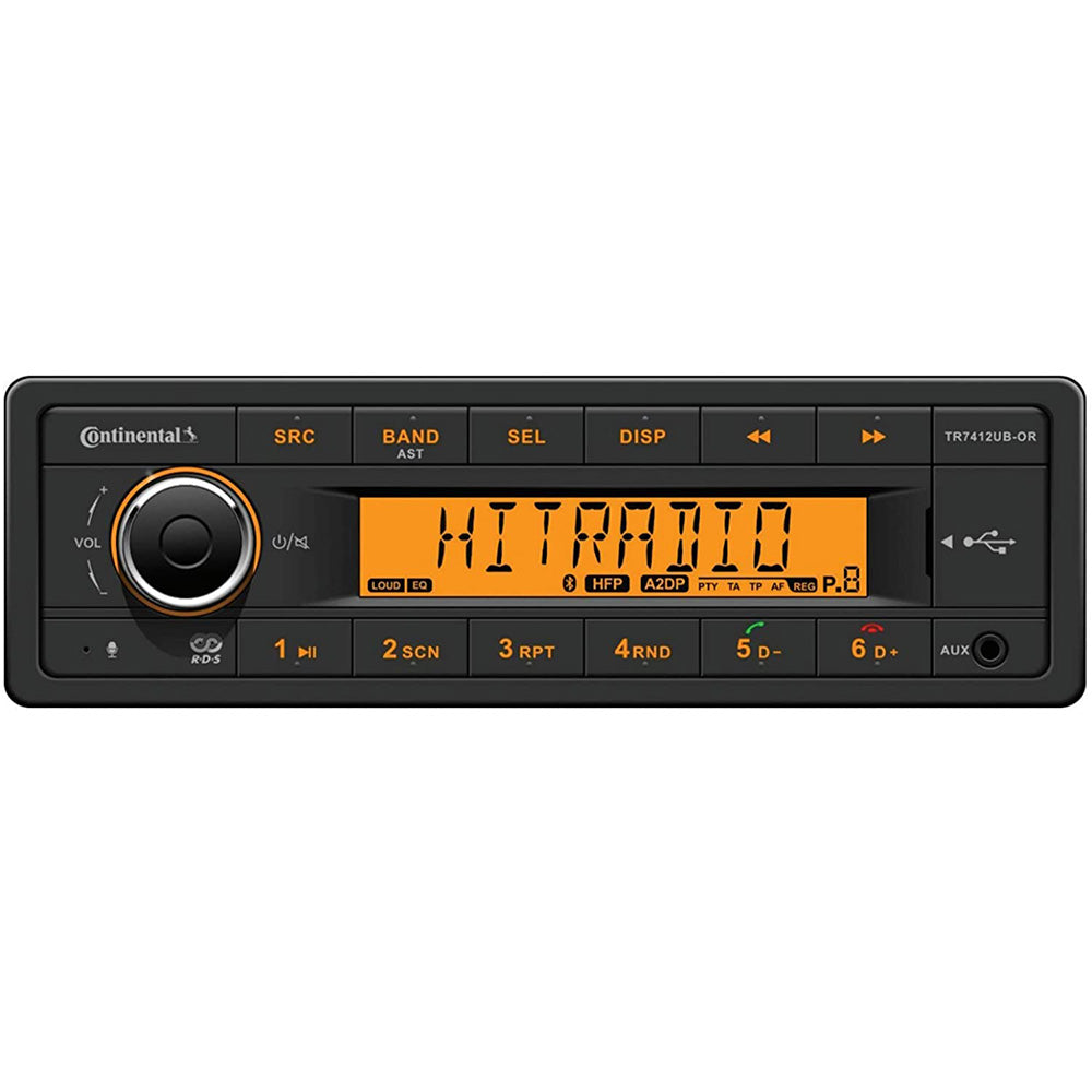 Continental Stereo w/AM/FM/BT/USB - 12V [TR7412UB-OR] - Premium Stereos from Continental - Just $126.99! 