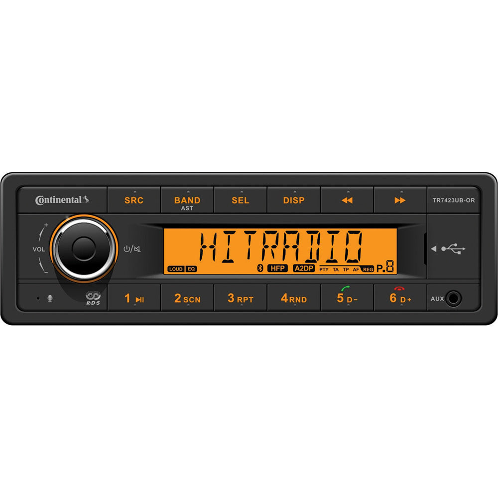 Continental Stereo w/AM/FM/BT/USB - 24V [TR7423UB-OR] - Premium Stereos from Continental - Just $159.99! 