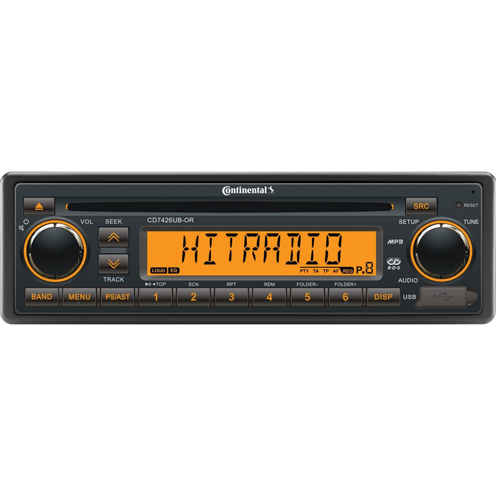 Continental Stereo w/CD/AM/FM/BT/USB - 24V [CD7426UB-OR] - Premium Stereos from Continental - Just $156.99! 