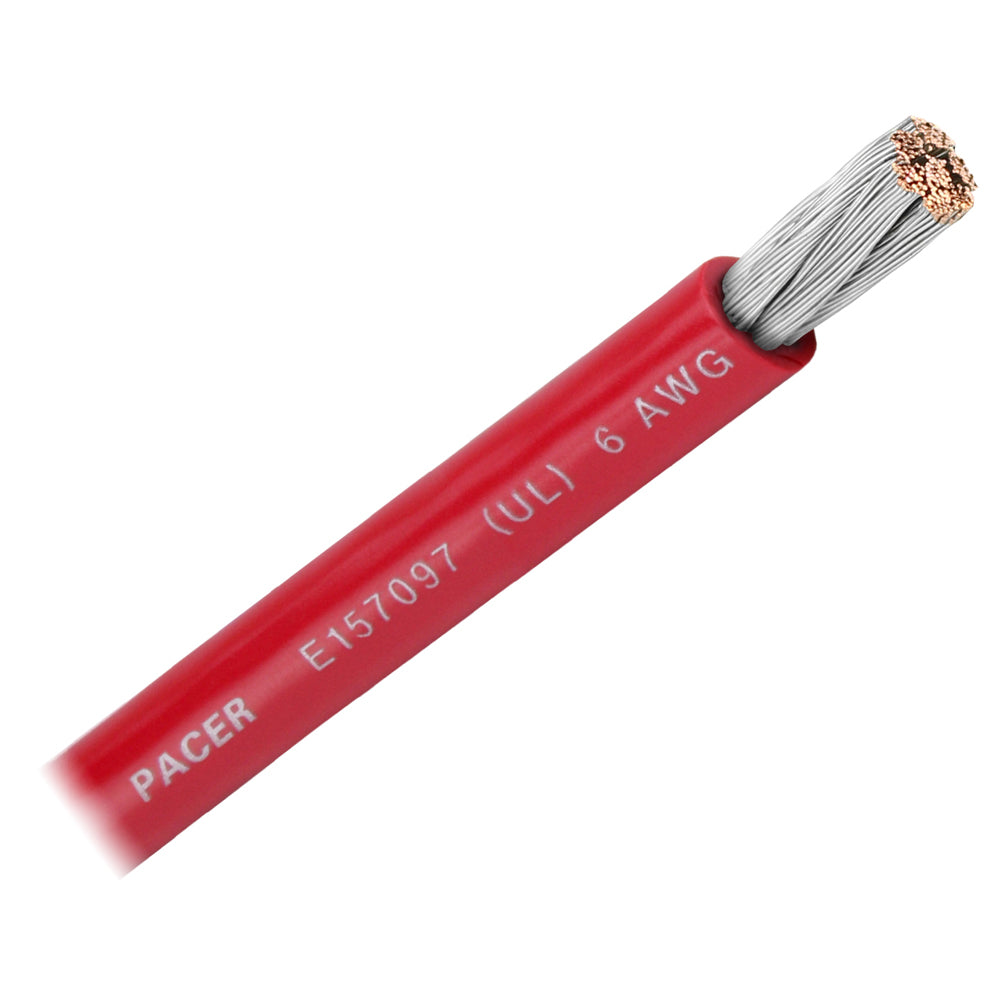 Pacer Red 6 AWG Battery Cable - Sold By The Foot [WUL6RD-FT] - Premium Wire from Pacer Group - Just $1.56! 