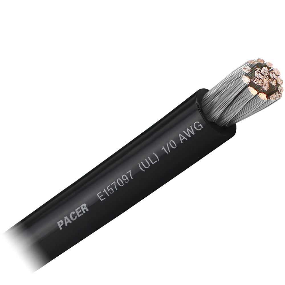 Pacer Black 1/0 AWG Battery Cable - Sold By The Foot [WUL1/0BK-FT] - Premium Wire from Pacer Group - Just $5.99! 