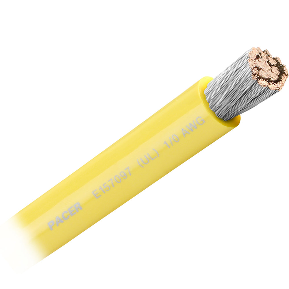 Pacer Yellow 1/0 AWG Battery Cable - Sold By The Foot [WUL1/0YL-FT] - Premium Wire from Pacer Group - Just $5.99! 