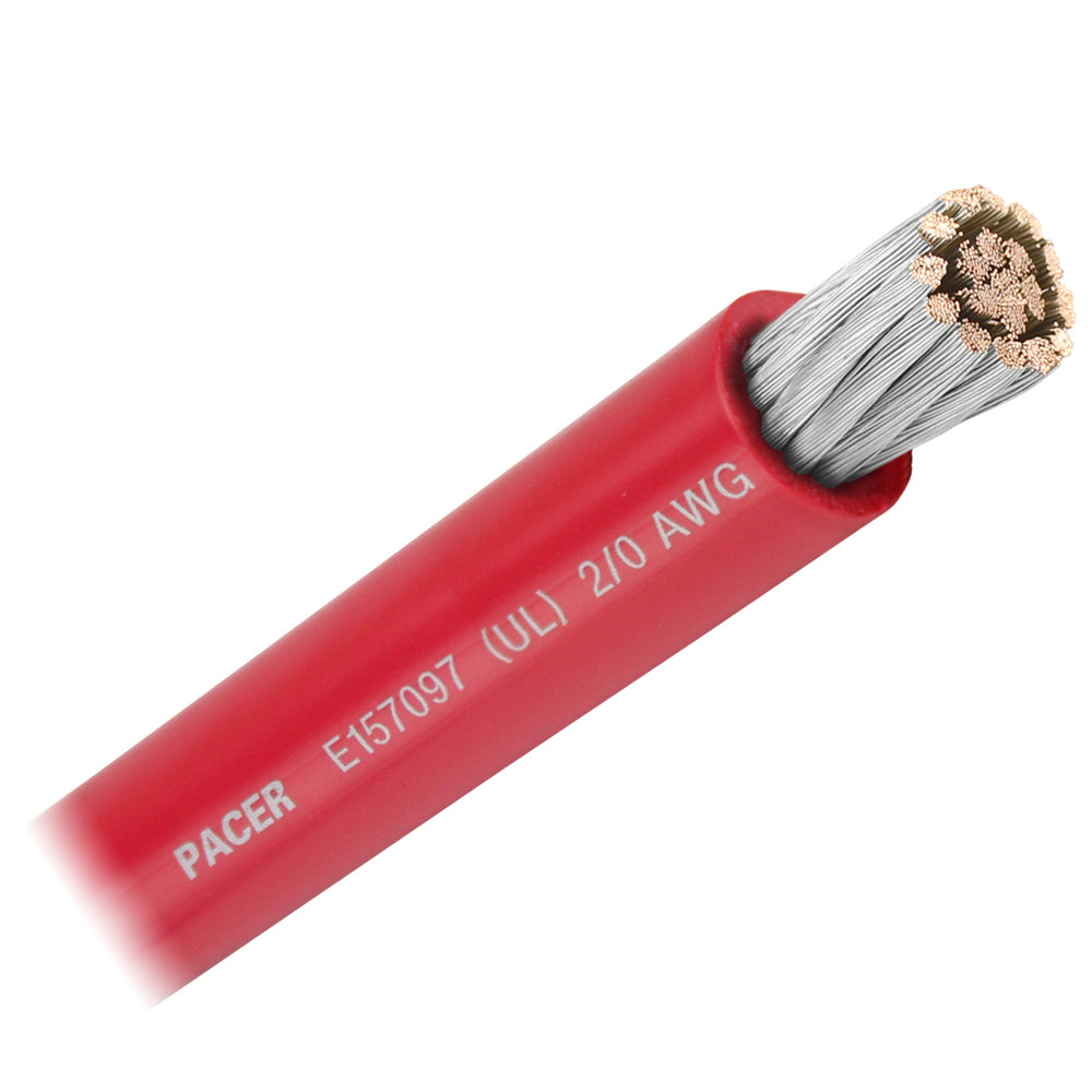 Pacer Red 2/0 AWG Battery Cable - Sold By The Foot [WUL2/0RD-FT] - Premium Wire from Pacer Group - Just $6.99! 