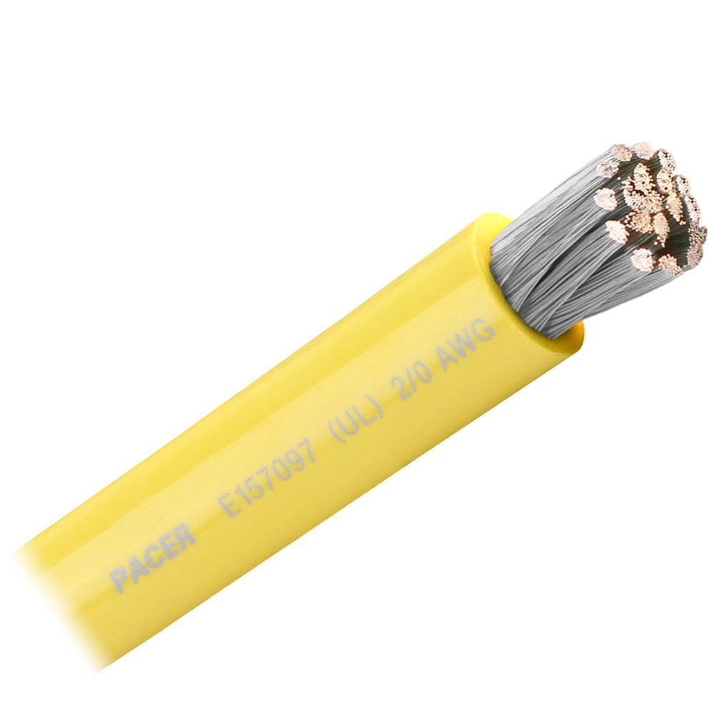 Pacer Yellow 2/0 AWG Battery Cable - Sold By The Foot [WUL2/0YL-FT] - Premium Wire from Pacer Group - Just $6.99! 