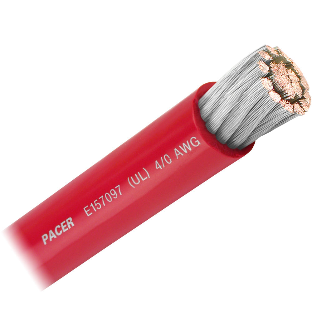 Pacer Red 4/0 AWG Battery Cable - Sold By The Foot [WUL4/0RD-FT] - Premium Wire from Pacer Group - Just $9.99! 