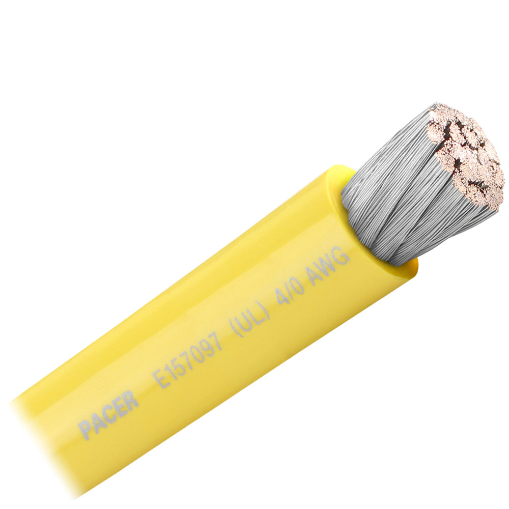 Pacer Yellow 4/0 AWG Battery Cable - Sold By The Foot [WUL4/0YL-FT] - Premium Wire from Pacer Group - Just $9.99! 