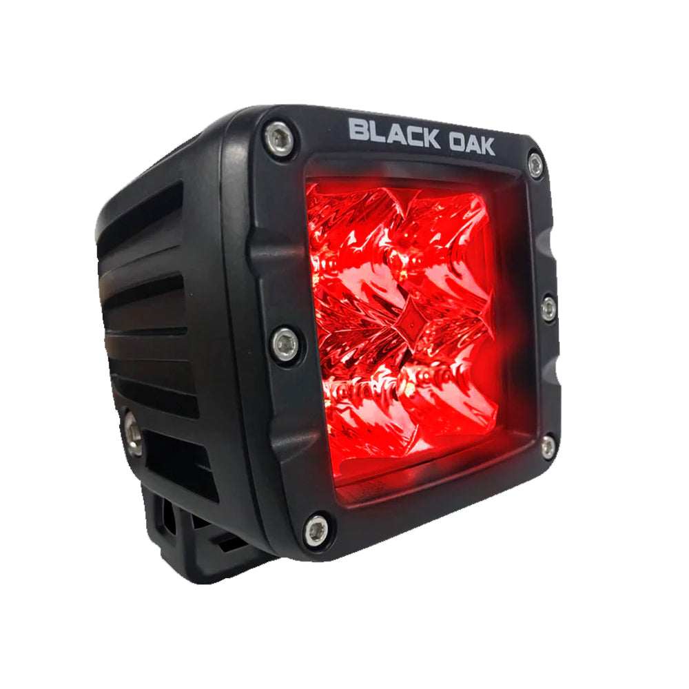 Black Oak 2" Red LED Predator Hunting Pod Light - Flood Optics - Black Housing - Pro Series 3.0 [2R-POD3OS] - Premium Pods & Cubes from Black Oak LED - Just $110.50! 