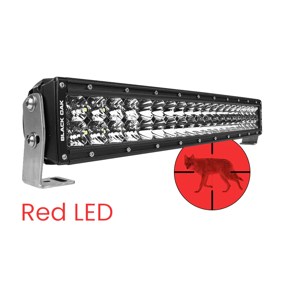 Black Oak 20" Curved Double Row Red LED Predator Hunting Light Bar - Combo Optics - Black Housing - Pro Series 3.0 [20CR-D3OS] - Premium Light Bars from Black Oak LED - Just $595! 