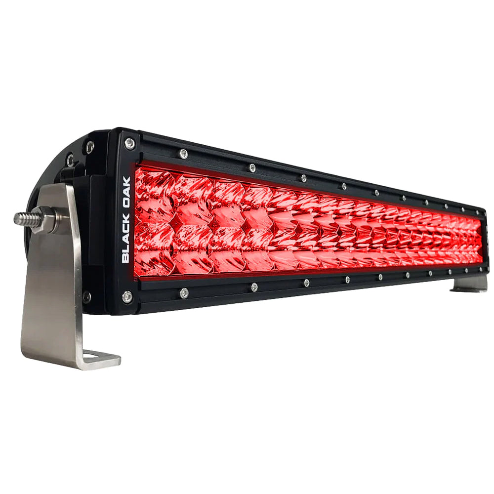 Black Oak 20" Curved Double Row Red LED Predator Hunting Light Bar - Combo Optics - Black Housing - Pro Series 3.0 [20CR-D3OS] - Premium Light Bars from Black Oak LED - Just $595! 