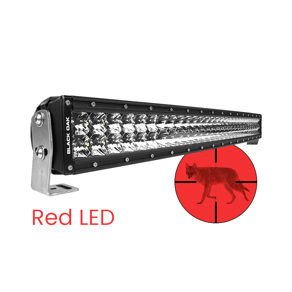 Black Oak 30" Curved Double Row Red LED Predator Hunting Light Bar - Combo Optics - Black Housing - Pro Series 3.0 [30CR-D3OS] - Premium Light Bars from Black Oak LED - Just $820.25! 