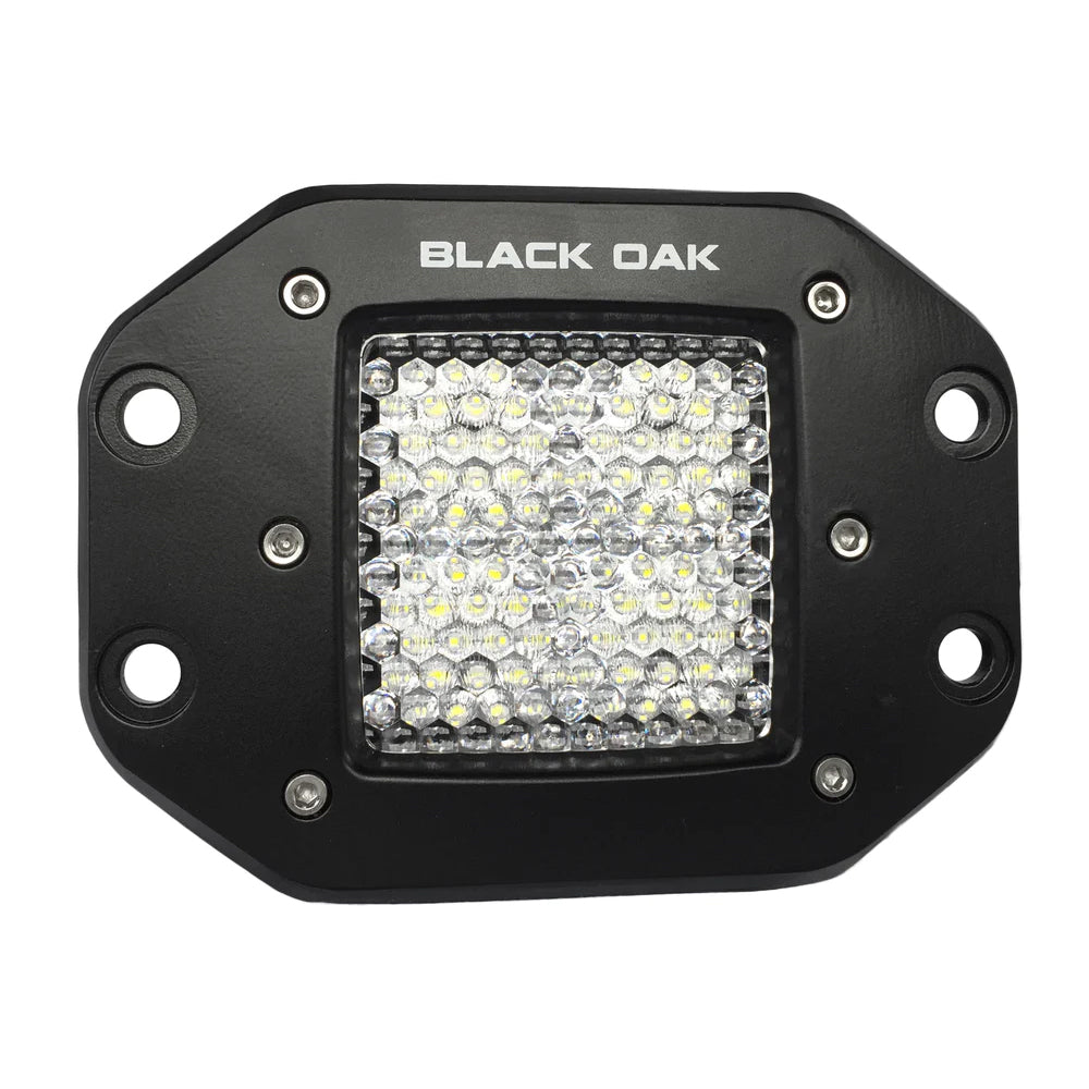 Black Oak 2" Flush Mount LED Pod Light - Flood Optics - Black Housing - Pro Series 3.0 [2F-FPOD10CR] - Premium Flood/Spreader Lights from Black Oak LED - Just $127.50! 