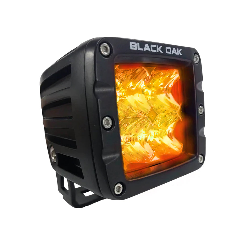 Black Oak 2" Amber LED Pod Light - Flood Optics - Black Housing - Pro Series 3.0 [2A-POD30S] - Premium Pods & Cubes from Black Oak LED - Just $92.65! 