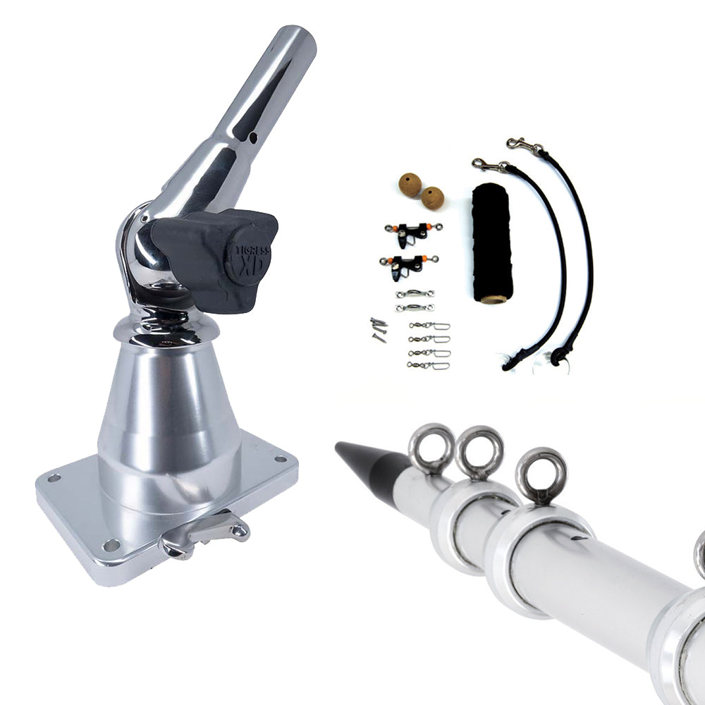 Tigress XD Bay Series Top Mount System - 15 - Aluminum Silver Outriggers Deluxe Rigging Kit [88823-2] - Premium Outriggers from Tigress - Just $1451.99! 