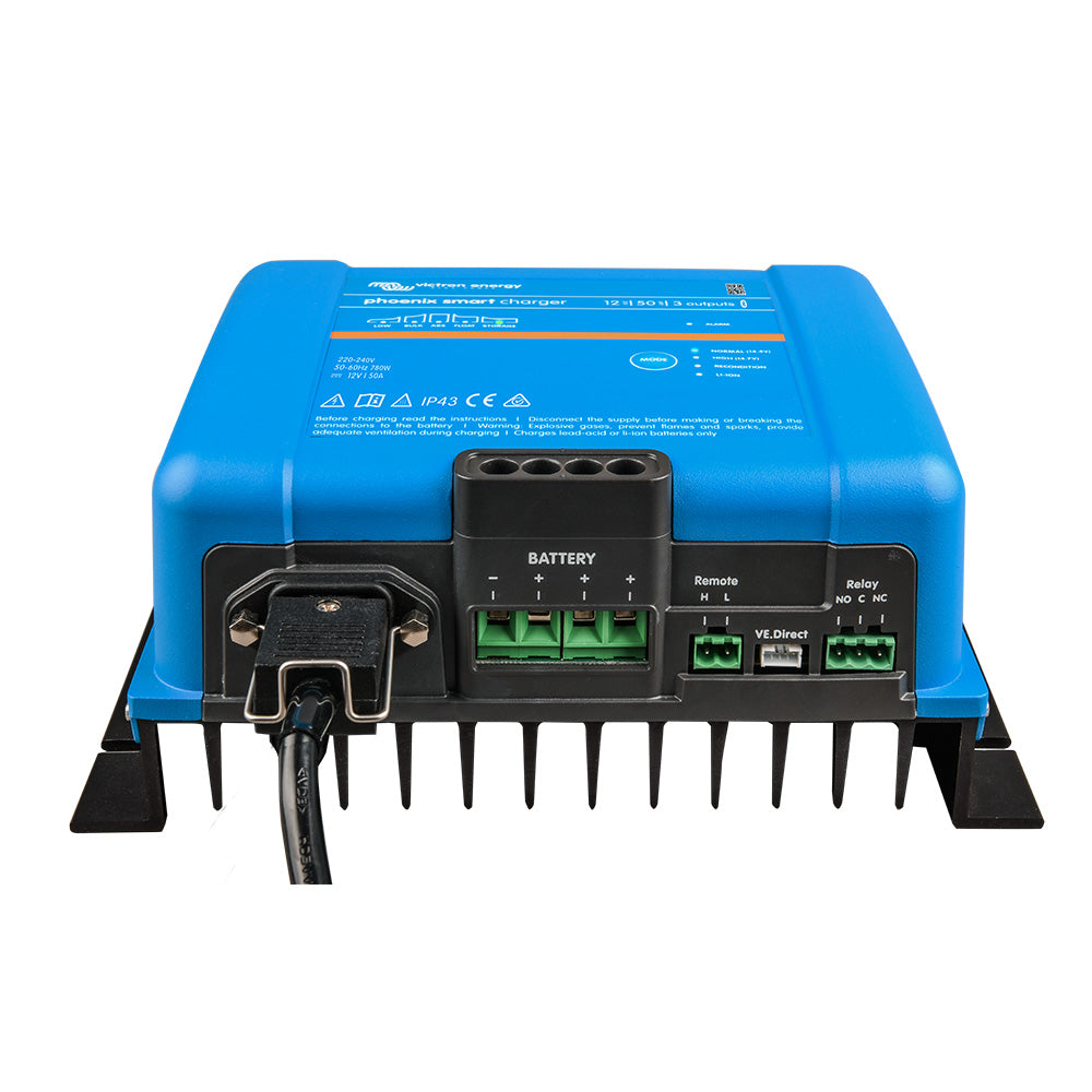 Victron Phoenix Smart IP43 Charger 12/50 (3) 120-240VAC Requires 5-15P Mains Cord [PSC125053095] - Premium Battery Chargers from Victron Energy - Just $501.50! 