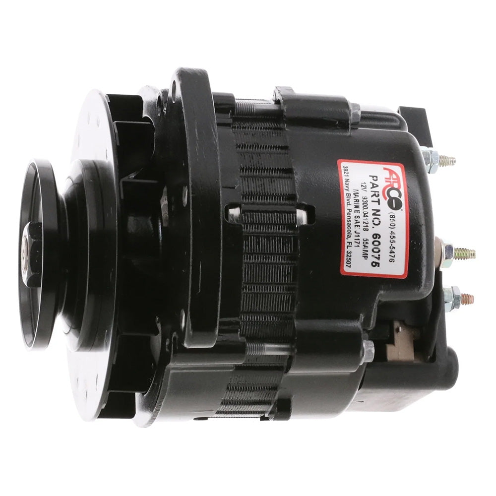 ARCO Marine Premium Replacement Universal Alternator w/Single Groove Pulley - 12V 55A [60075] - Premium Alternators from ARCO Marine - Just $221.99! 