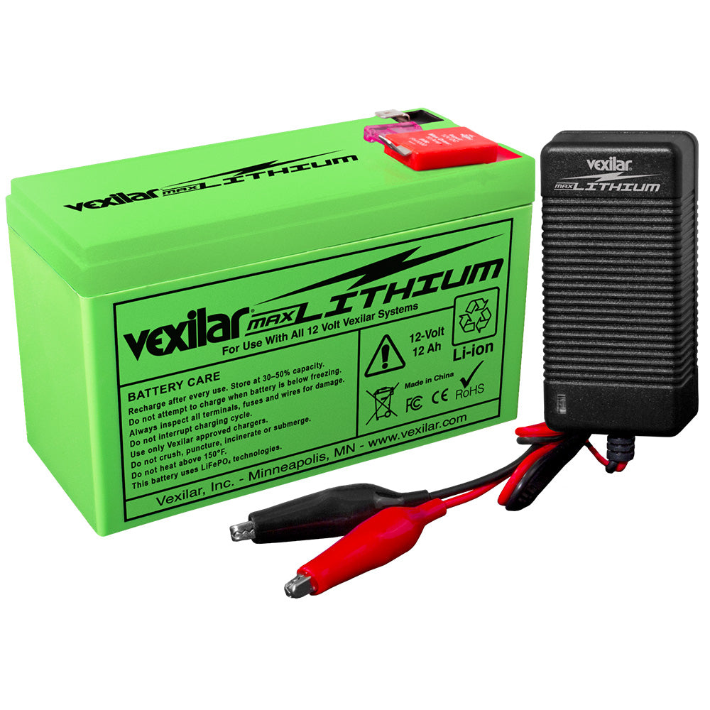 Vexilar 12V - 12 AH MAX Lithium Battery w/V-420L Rapid Charger [V-220L] - Premium Portable Power from Vexilar - Just $111.99! 