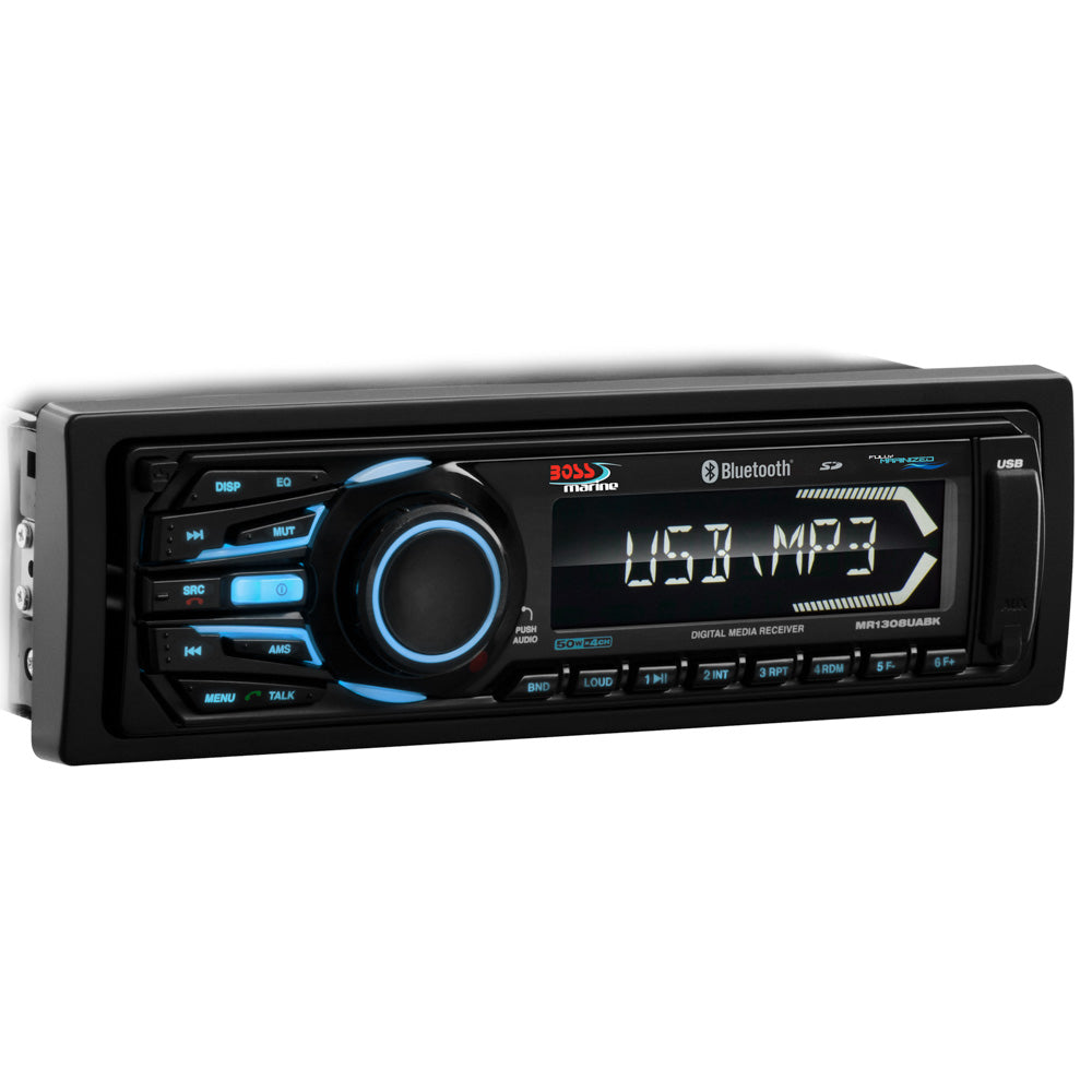 Boss Audio MR1308UABK Bluetooth - Fully Marinized MP3-Compatible Digital Media Receiver w/USB  SD Memory Card Ports  Aux Input [MR1308UABK] - Premium Stereos from Boss Audio - Just $61.99! 