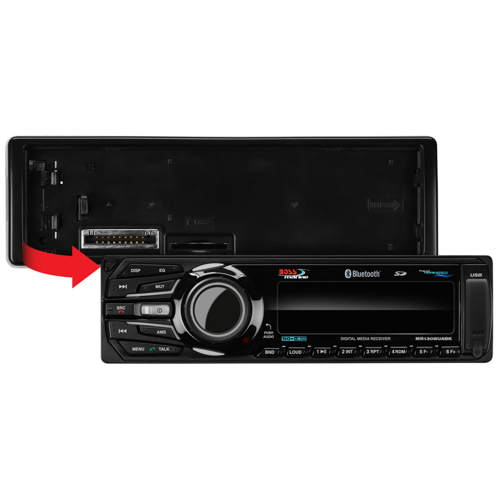 Boss Audio MR1308UABK Bluetooth - Fully Marinized MP3-Compatible Digital Media Receiver w/USB  SD Memory Card Ports  Aux Input [MR1308UABK] - Premium Stereos from Boss Audio - Just $61.99! 