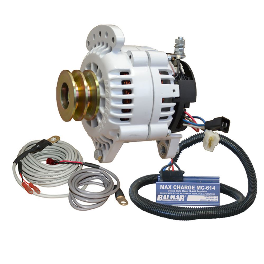 Balmar Alternator 100 AMP Kit 12V 3.15" Dual Foot Saddle Dual Pulley Regulator  Temp Sensor [60-YP-MC-100-DV] - Premium Alternators from Balmar - Just $925! 