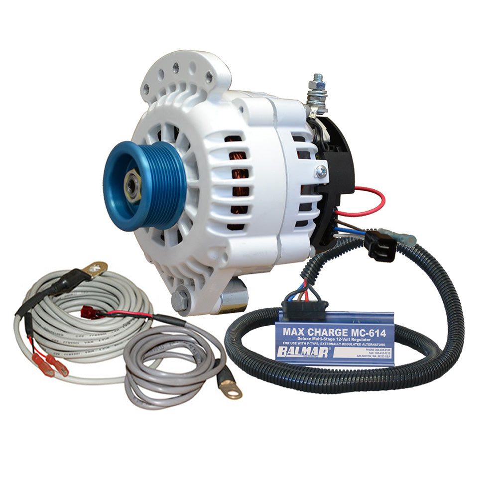 Balmar Alternator 100 AMP Kit 12V 1-2" Single Foot Spindle Mount J10 Pulley Regulator  Temp Sensor [621-VUP-MC-100-J10] - Premium Alternators from Balmar - Just $925! 