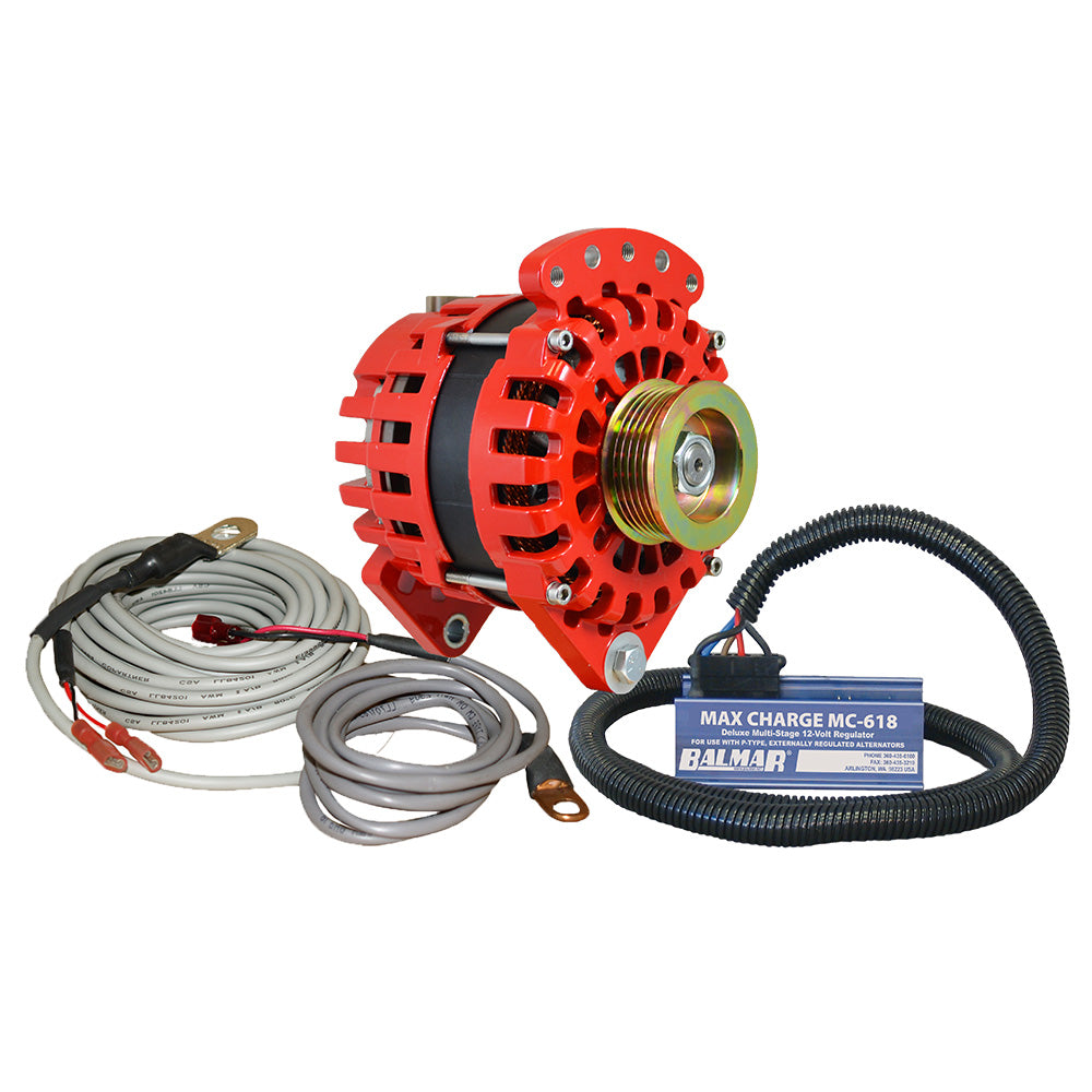 Balmar Alternator 170 AMP Kit 12V 3.15" Dual Foot Saddle K6 Pulley Regulator  Temp Sensor [XT-CR-170-K6-KIT] - Premium Alternators from Balmar - Just $1220! 