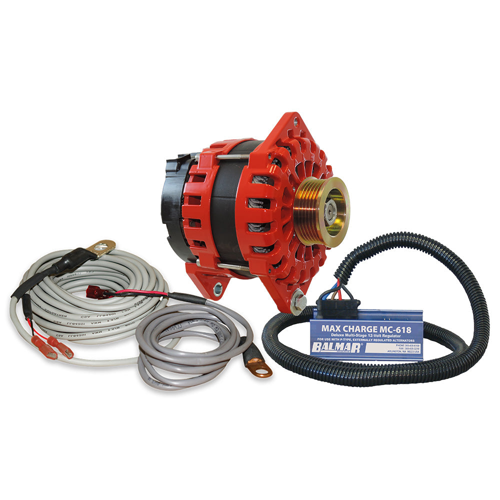 Balmar Alternator 250 AMP Kit 12V 3.15" Dual Foot Saddle K6 Pulley Regulator  Temp Sensor [XT-CR-250-K6-KIT] - Premium Alternators from Balmar - Just $1444! 