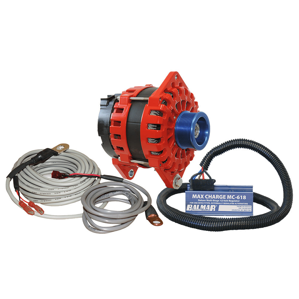 Balmar Alternator 250 AMP Kit 12V 3.15" Dual Foot Saddle J10 Pulley Regulator  Temp Sensor [XT-DF-250-J10-KIT] - Premium Alternators from Balmar - Just $1444! 