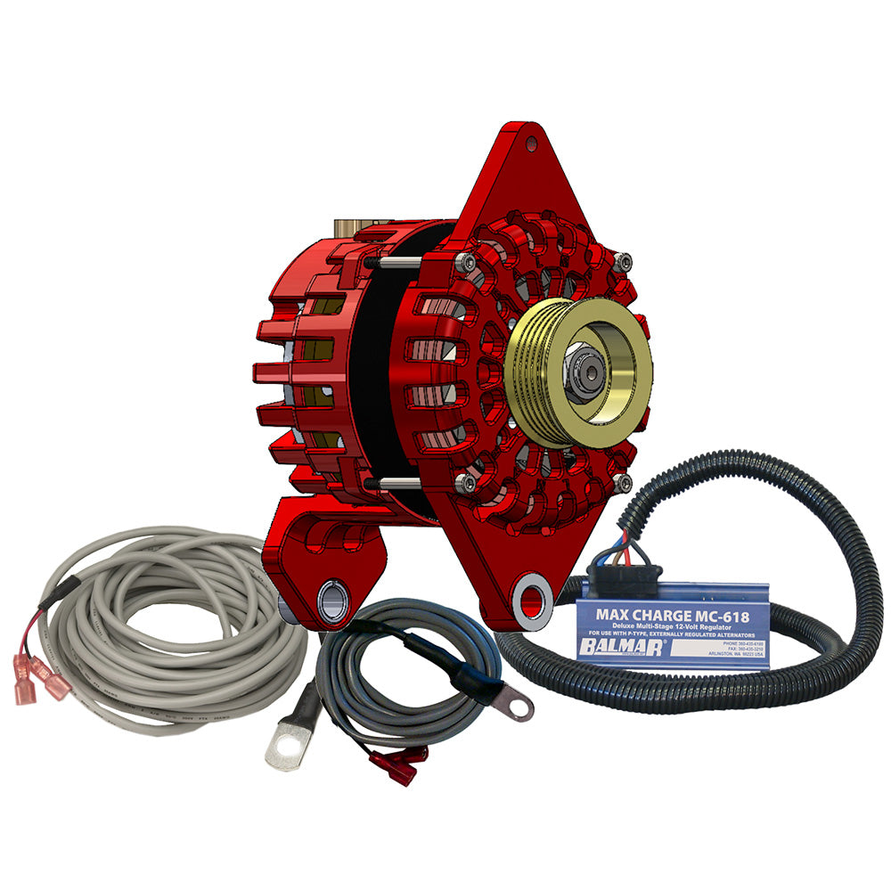 Balmar Alternator 170 AMP Kit 12V 4" Dual Foot Saddle K6 Pulley Regulator  Temp Sensor [XT-DF4-170-K6-KIT] - Premium Alternators from Balmar - Just $1220! 