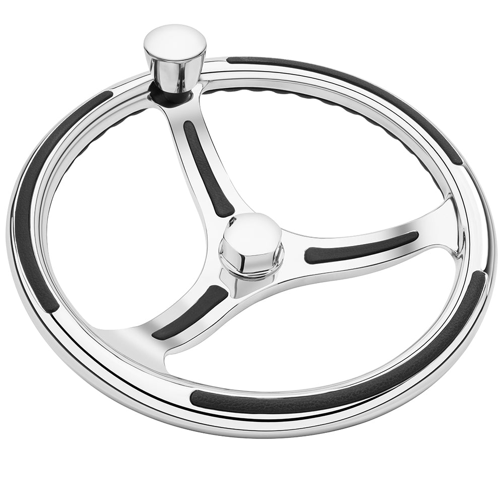 Schmitt Marine Primus Model 740 - 13.5" Wheel w/Knob  Finger Grip - 3/4" Tapered Shaft w/Faux Nut - 1/2"  3/4" Adapters [7401321FGK-R] - Premium Steering Wheels from Schmitt Marine - Just $473.99! 