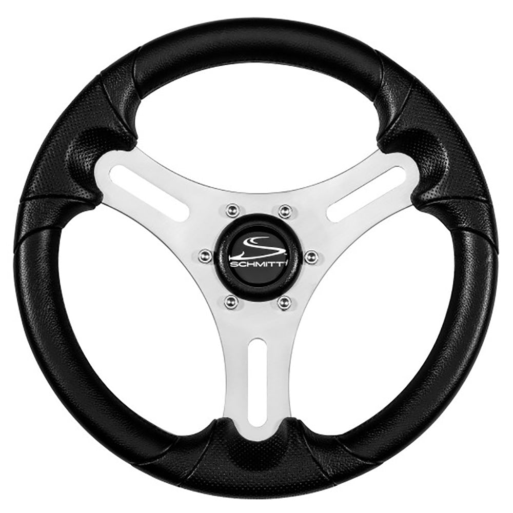 Schmitt Marine Torcello Lite 13" Wheel - Black Polyurethane Wheel w/Silver Spokes  Black Cap- 3/4" Tapered Shaft [PU063104-01R] - Premium Steering Wheels from Schmitt Marine - Just $77.99! 