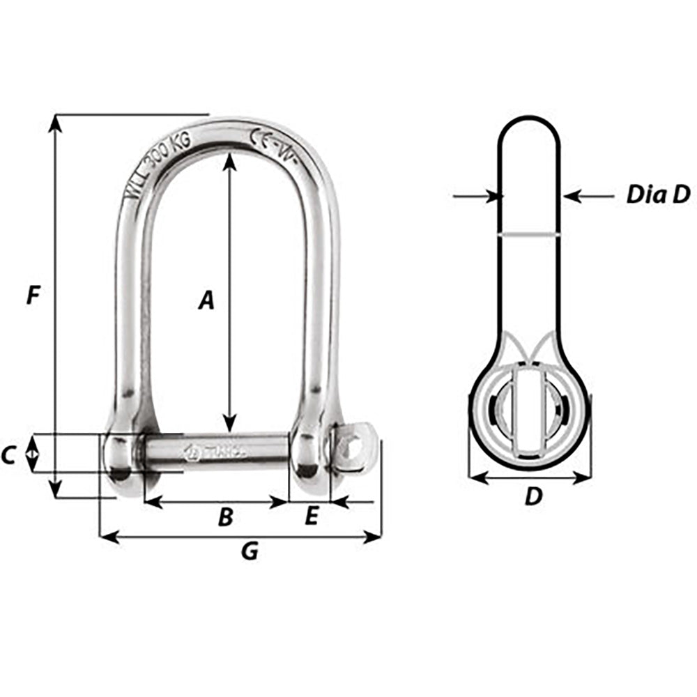 Wichard Self-Locking Large Opening Shackle - 8mm Diameter - 5/16" [01264] - Premium Shackles/Rings/Pins from Wichard Marine - Just $42.99! 