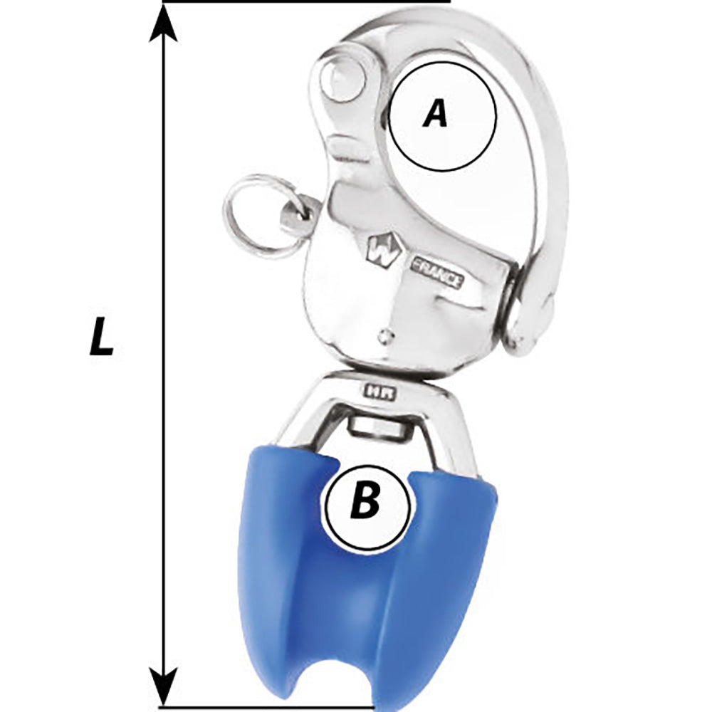 Wichard HR Snap Shackle With Thimble Eye - 110mm Length - 4-21/64" [02495] - Premium Shackles/Rings/Pins from Wichard Marine - Just $88.99! 