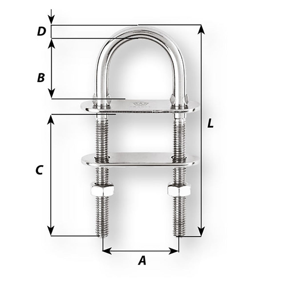 Wichard U-Bolt Pad Eye - 8mm Diameter - 5/16" - 100mm Length - 3-15/16" [06524] - Premium Accessories from Wichard Marine - Just $26.99! 