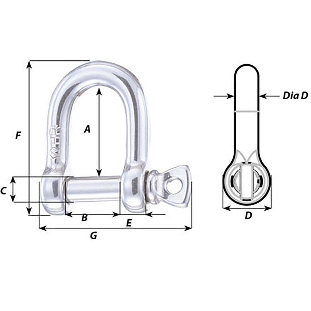 Wichard HR D Shackle - 14mm Diameter - 35/64" [11207] - Premium Shackles/Rings/Pins from Wichard Marine - Just $210.99! 