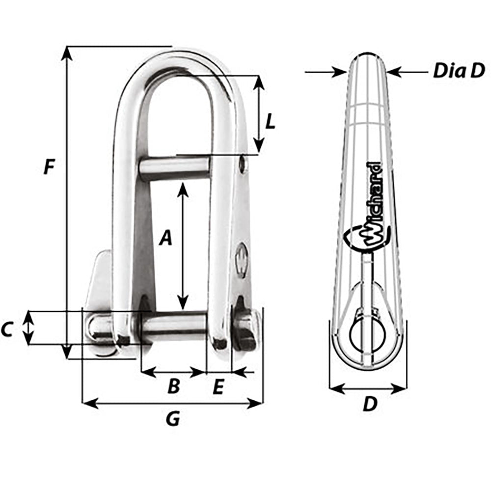 Wichard HR Key Pin Shackle With Bar - 8mm Pin Diameter [91434] - Premium Shackles/Rings/Pins from Wichard Marine - Just $78.99! 