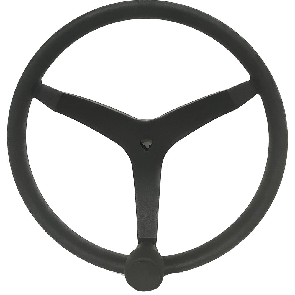 Uflex - V46 - 13.5" Stainless Steel Steering Wheel w/Speed Knob - Black [V46B] - Premium Steering Wheels from Uflex USA - Just $271.99! 