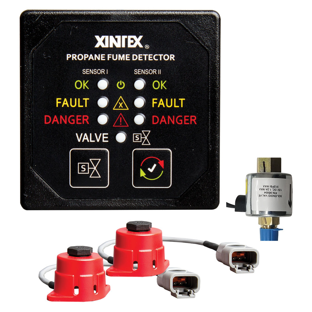 Fireboy-Xintex Propane Fume Detector, 2 Channel, 2 Sensors, Solenoid Valve  Control  20 Cable - 24V DC [P-2BS-24-R] - Premium Fume Detectors from Fireboy-Xintex - Just $516.99! 