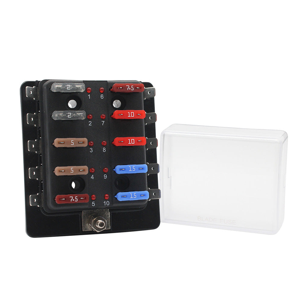 Cole Hersee Standard 10 ATO Fuse Block w/LED Indicators [880023-BP] - Premium Fuse Blocks & Fuses from Cole Hersee - Just $25.99! 