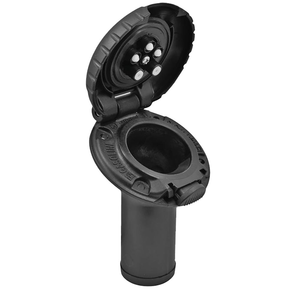 Attwood Deck Fill f/Carbon Canister System - Angled Body  Scalloped Black Plastic Cap [99DFCCAB1S] - Premium Deck Fills from Attwood Marine - Just $50.99! 