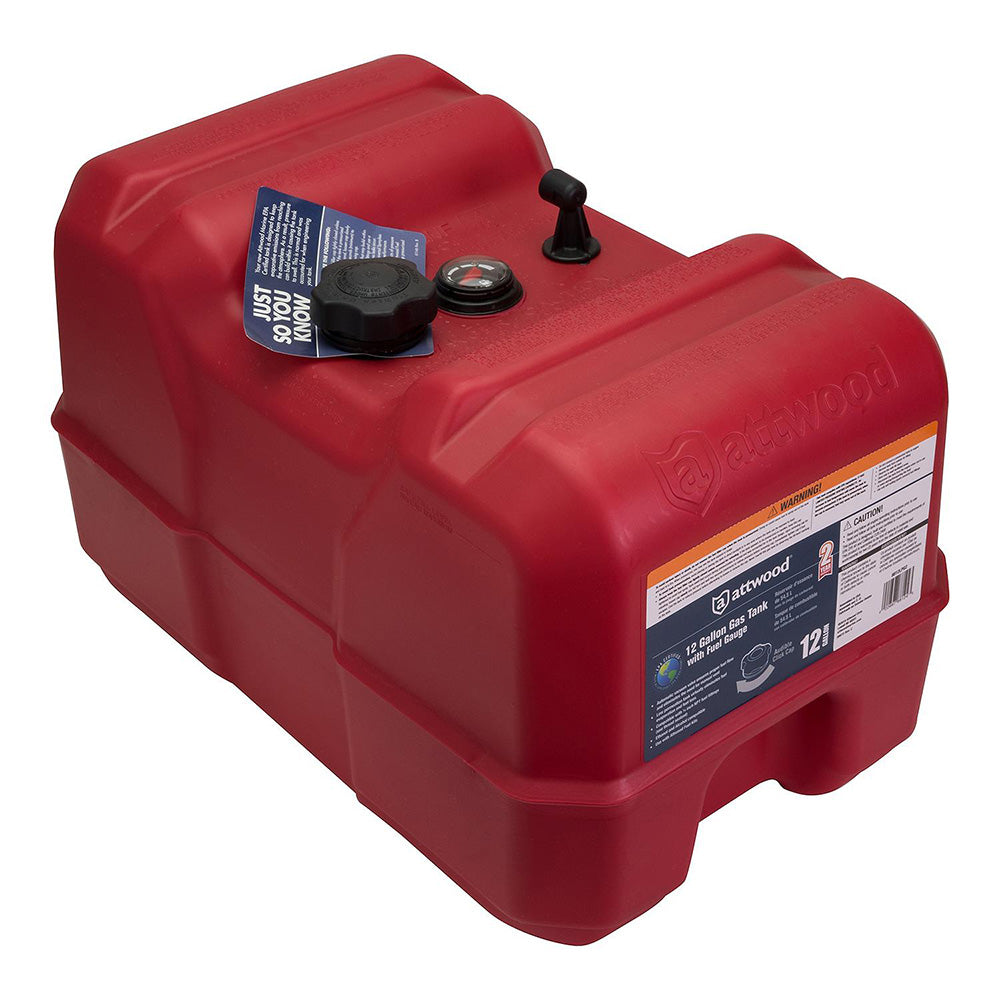 Attwood Portable Fuel Tank - 12 Gallon w/Gauge [8812LPG2] - Premium Fuel Systems from Attwood Marine - Just $122.99! 