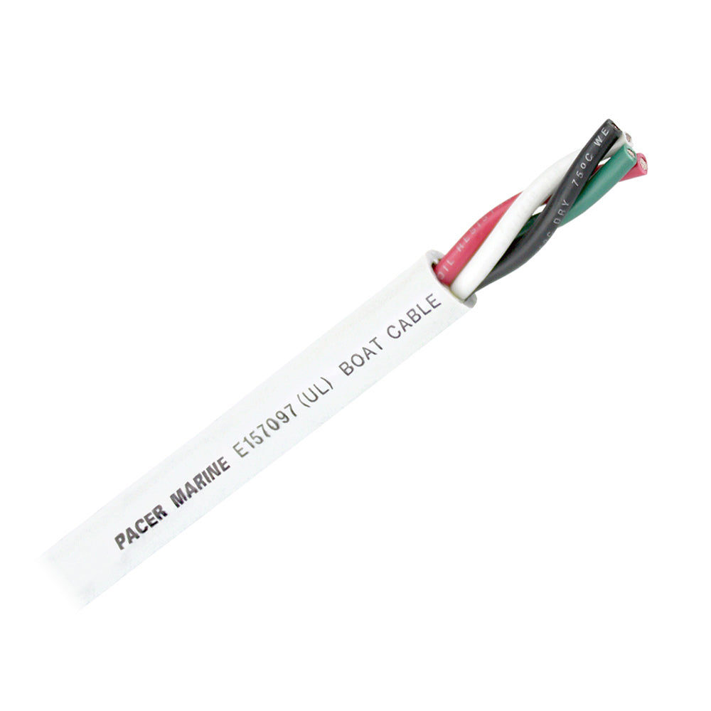 Pacer Round 4 Conductor Cable - 100 - 12/4 AWG - Black, Green, Red  White [WR12/4-100] - Premium Wire from Pacer Group - Just $194.99! 