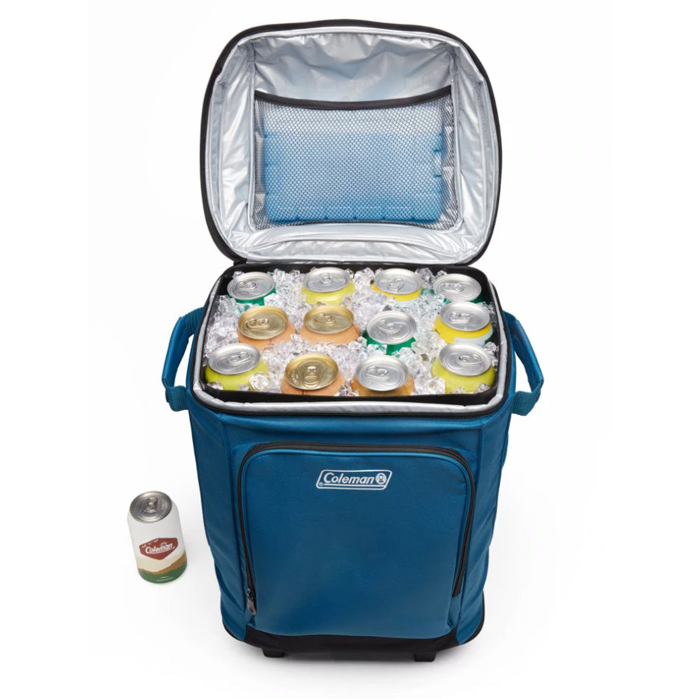 Coleman CHILLER 42-Can Soft-Sided Portable Cooler w/Wheels - Deep Ocean [2158120] - Premium Coolers from Coleman - Just $61.99! 