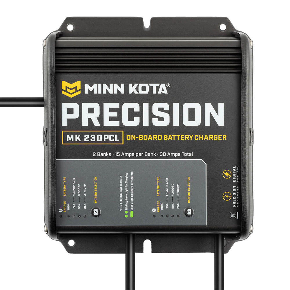 Minn Kota On-Board Precision Charger MK-230 PCL 2 Bank x 15 AMP LI Optimized Charger [1832304] - Premium Battery Chargers from Minn Kota - Just $283.99! 